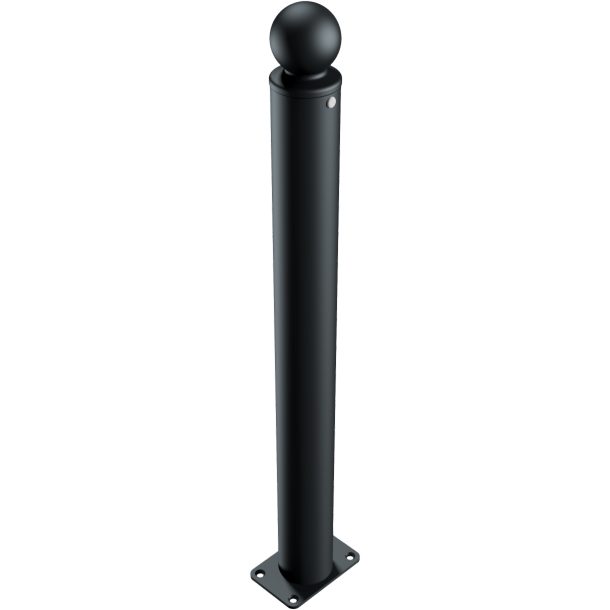 Ornamental bollard | Series 484B | � 82 mm | stationary, to be fixed by plugswith base plate 100 x 150 mm | without lock | without eyelet